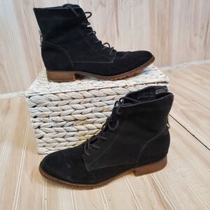 Steve Madden Rawlings Boots Bootie Ankle Boots Black Leather Suede Size 7
